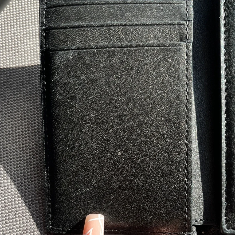Coach Men's Black Smooth Leather Trifold Wallet
